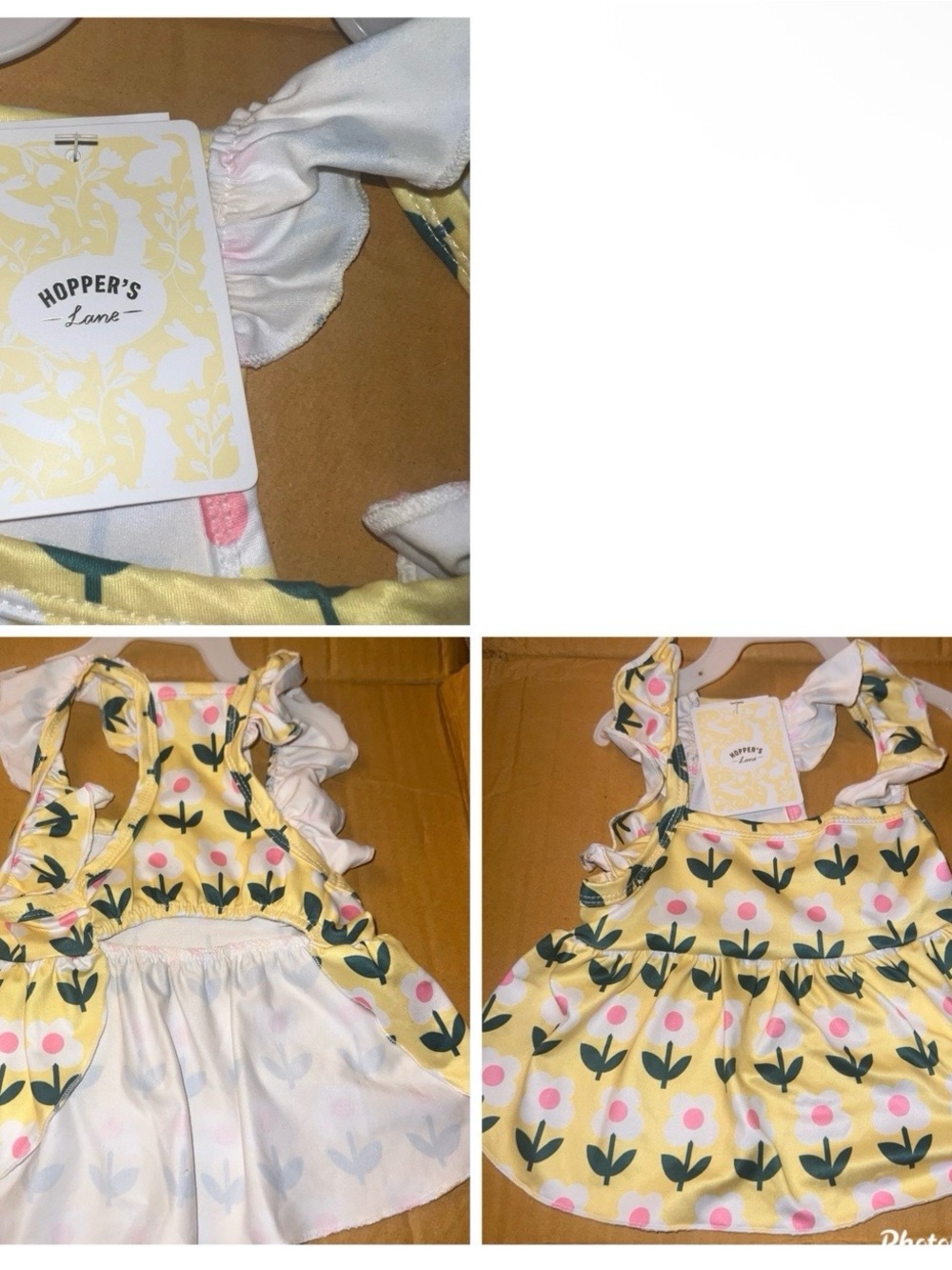 Dog Dress Size Small Yellow Floral Ruffle Sundress for Dogs